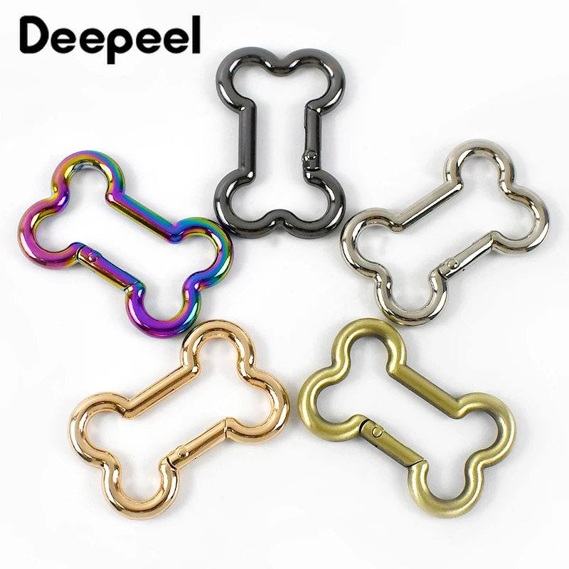 5/10Pcs Deepeel 20-38mm Metal Spring Bag Buckles Bone Snap Clasp Keyring Dog Chain Rings Connect Carabiner Hook Bags Accessories