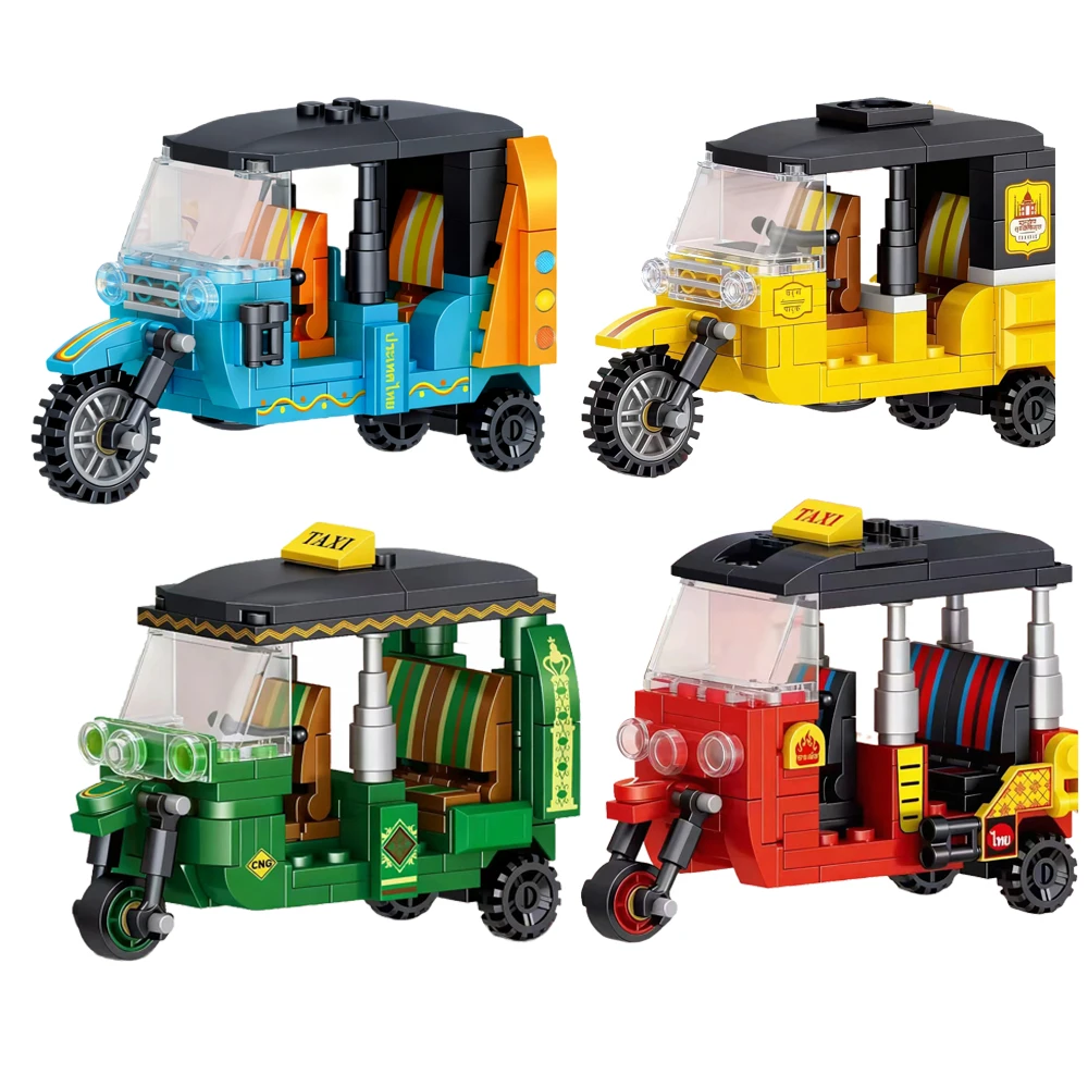 

City Three-Wheeled Motorcycle Model MOC Building Blocks Technical Bricks Toy Vehicle for Kids Boys & Adult Birthday Gift