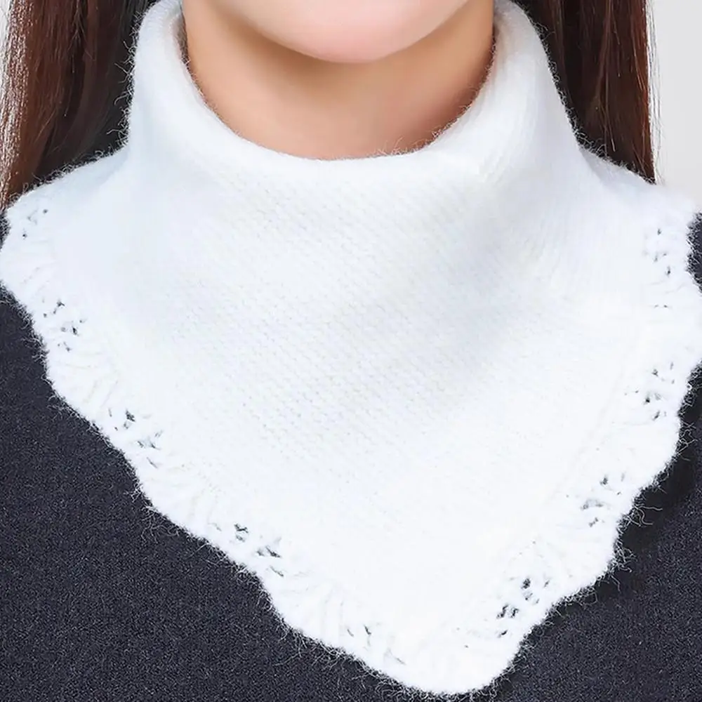 Ретро модный теплый вязаный искусственный воротник съемный хлопковый вязаный воротник-водолазка для женщин зимний теплый ветрозащитный утеплитель для шеи