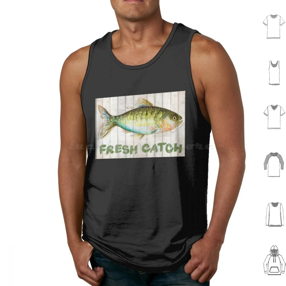 Fresh Catch Of The Day Tank Tops Print Cotton Nautize Ezituan Mouse Duffle Book Yoga Save The Planet