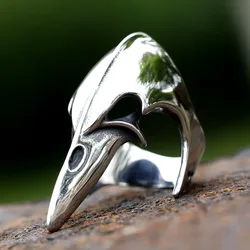 2023 NEW Men's 316L stainless steel rings Nordic VIKING Odin Raven head Animal Amulet fashion Jewelry for Gifts free shipping