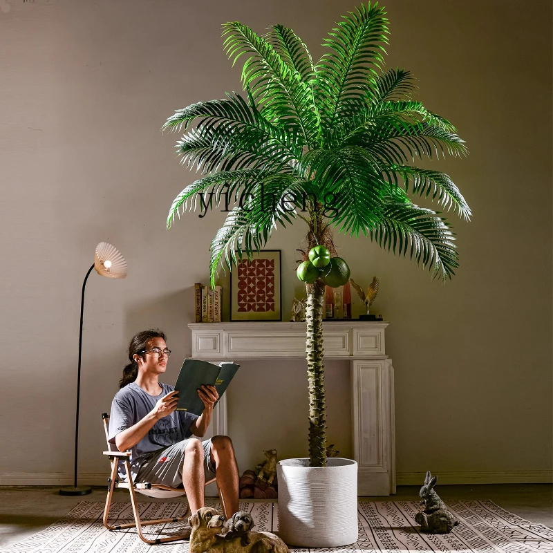 

XL simulated coconut tree needles fake coconut tree bionic fake tree green plant potted landscaping ornament