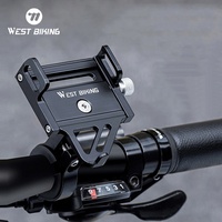 WEST BIKING Bicycle Phone Holder Mount Universal Aluminum Alloy Anti-slip Mobile Phone Motorcycle Scooter Cellphone Stand