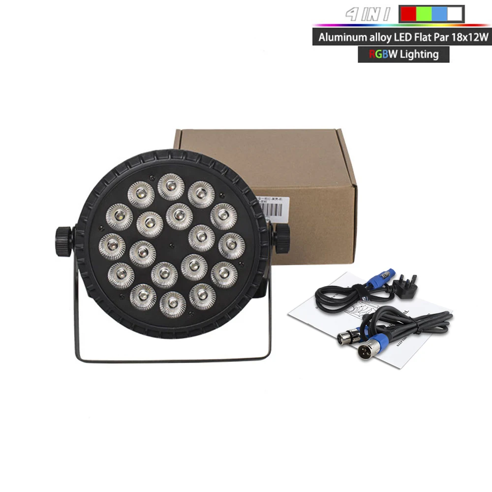 Imagem -06 - Shehds-alumínio Liga Plana Par Led Iluminação Professional Stage dj Equipment Rgbw Rgbwa Mais uv Dmx512 Pcs 18x12w 18x18w