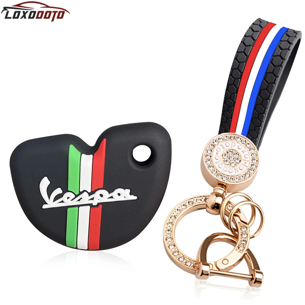 Remote Key Fob Case Key Cover Holder For Vespa Primavera GTS 150 300 Sprint 50cc GTS300 LX150 For Piaggio XEvo 125 150 Keychain