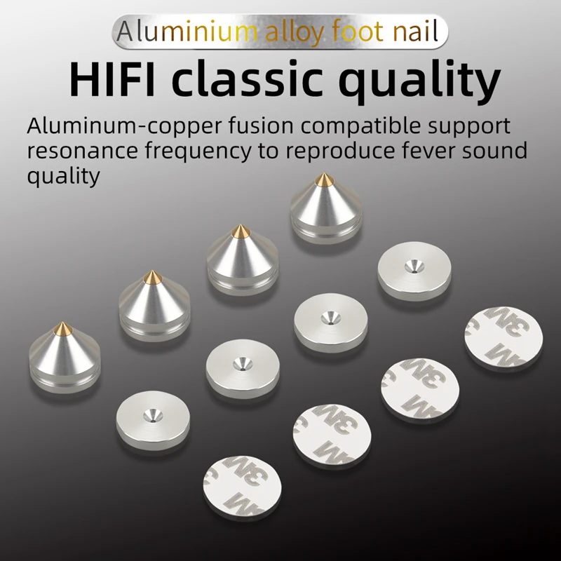 Hifidiy Sống 4 Bộ 4 Loa Chân Đệm Chân Hợp Kim Nhôm Kim Loại (Không Phải Gỗ Tự Nhiên) gai Nón Tầng Nail Chân M23 * 20