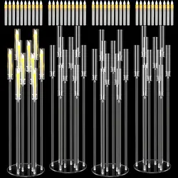5pcs/10pcs) 10 Arm Acrylic Floor Candelabras Centerpieces Wedding Candle Holder Clear Candelabra Candle for Party Dinner Table H
