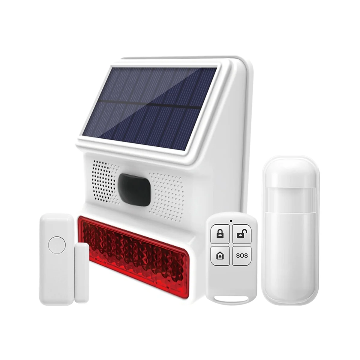 Upgraded Wireless Solar Strobe Alarm Light Sound Flash Outdoor Alarm Siren