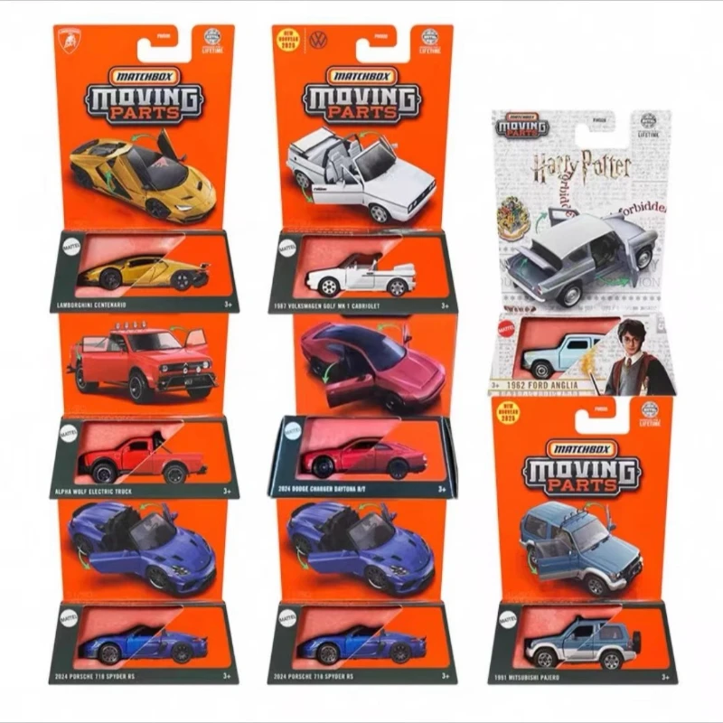Peças móveis originais para carro, caixa de fósforos, brinquedos menino 1/64, diecast, ford anglia lamborghini, volkswagen, porsche, mitsubishi, alpha, dodge, modelo
