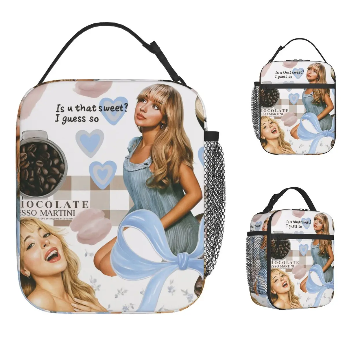 Sabrina Carpenter Espresso Lunch Bag School Lunch Box For Women Aesthetic Graphic Thermal Tote Handbags Portable Cooler Bag