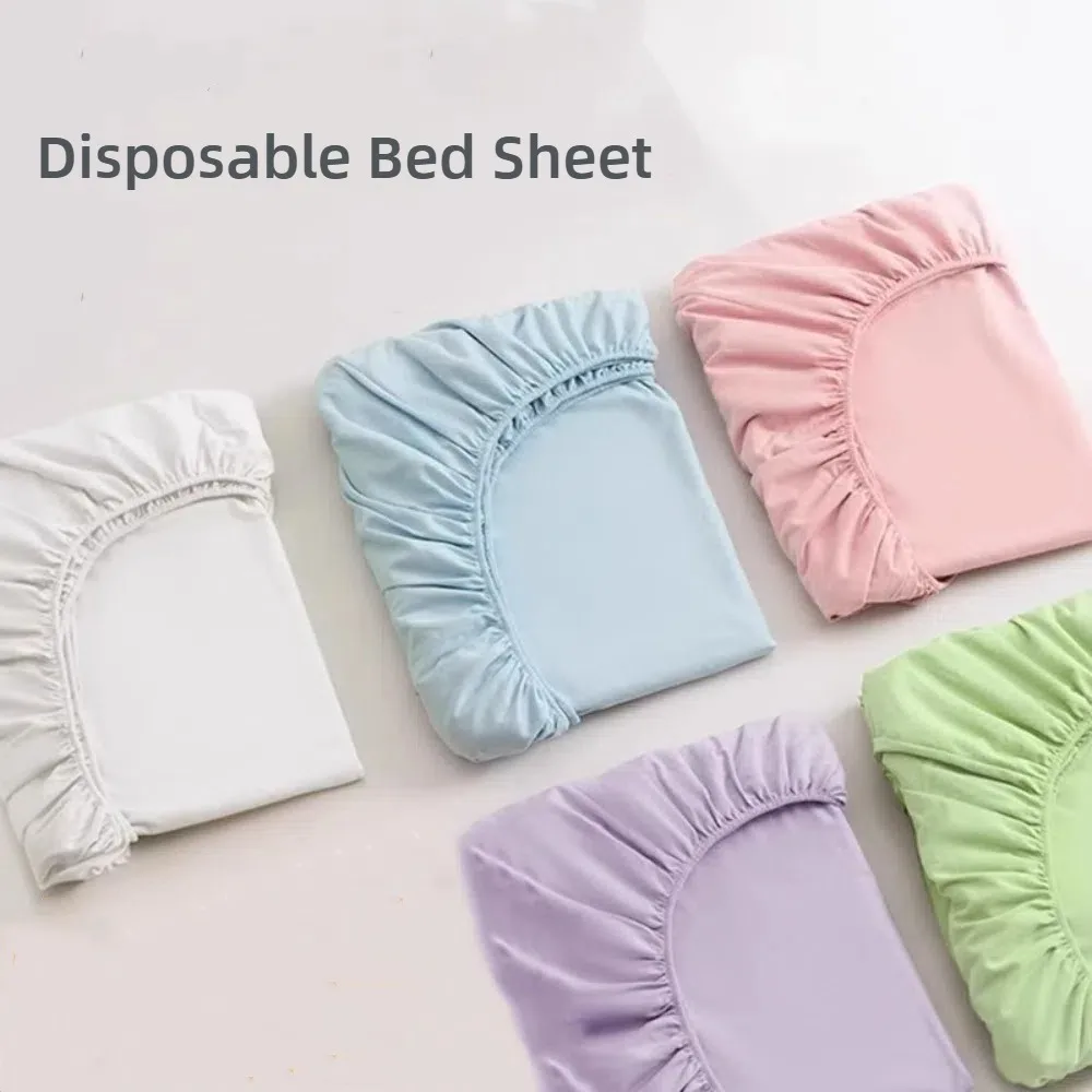 Non-woven Disposable Fitted Sheet Non Slip Single Bed Disposable Bed Sheet Double Bed with Elastic Bands Mattress Covers Travel