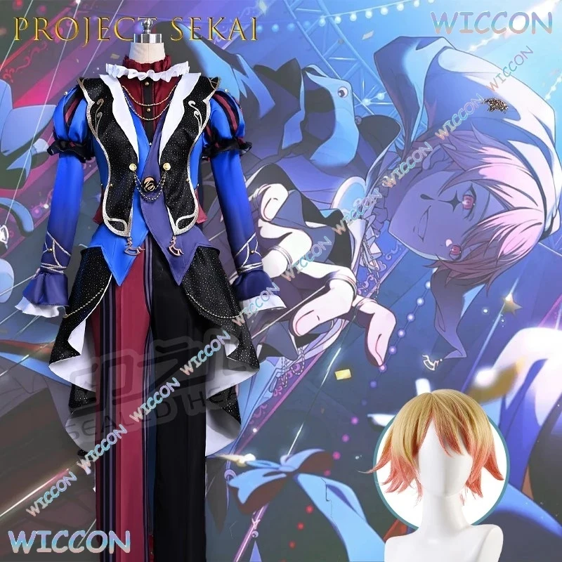 Disfraz de Cosplay de Tenmasu KSA de Project Sekai PJSK Wonder Show Clown, Traje de Payaso Rojo y Negro para Anime y Espectáculos;