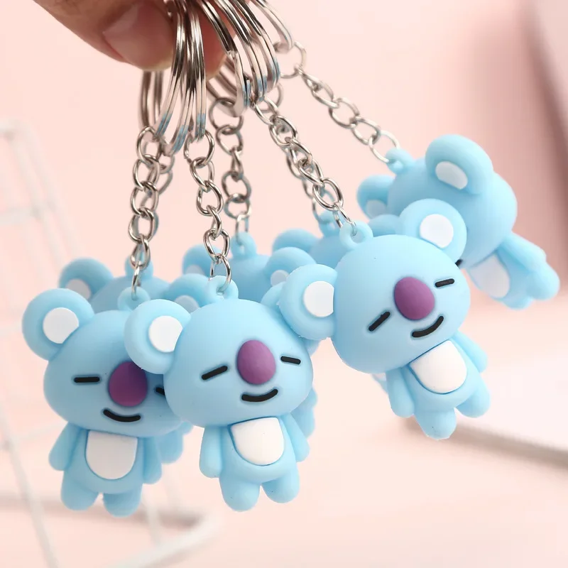 3D koala keychain for women PVC cute cartoon key chain key ring portachiavi chaveiro llaveros bag charm