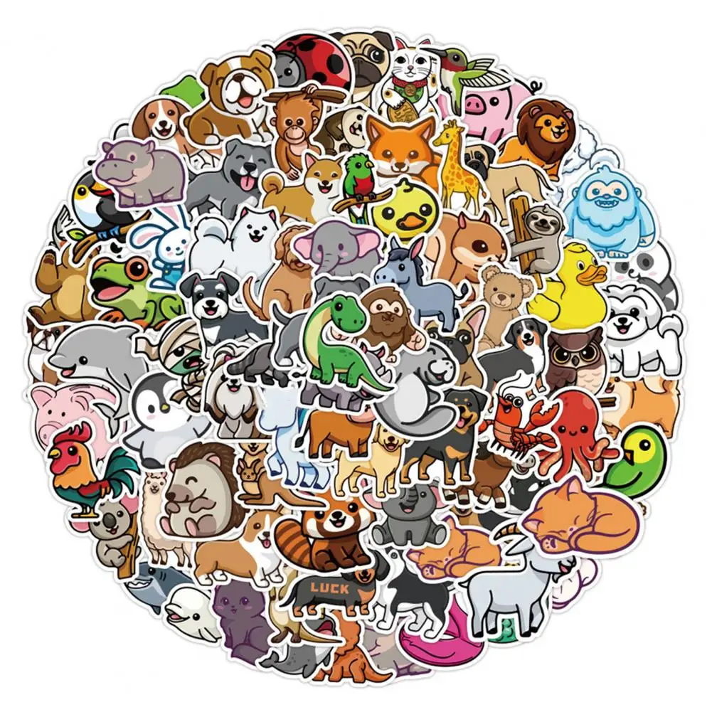 100Pcs Doodle Sticker Removable Cartoon Pattern Decoration Good Adhesion Graffiti Sticker   Sticker Paper  Home Supply