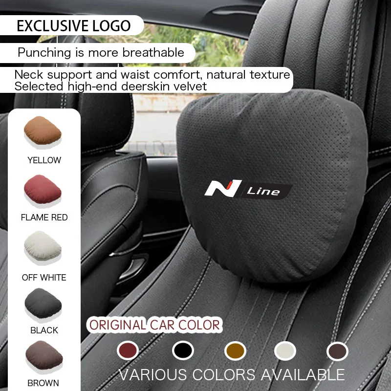 

For Hyundai N Line Logo Sticker I20 I30 Kona Tucson Sonata Key Accessories Car Headrest Pillow Neck Car Neck Pillow Waist pillow