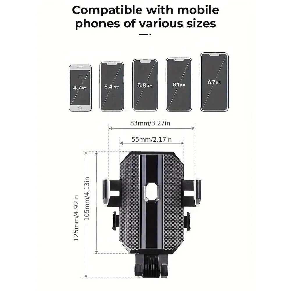 حامل هاتف عالمي للسيارة، حامل هاتف للسيارة قابل للتعديل معقوفة لهاتف iPhone Samsung Huawei Lg Sony Nokia، Stable N