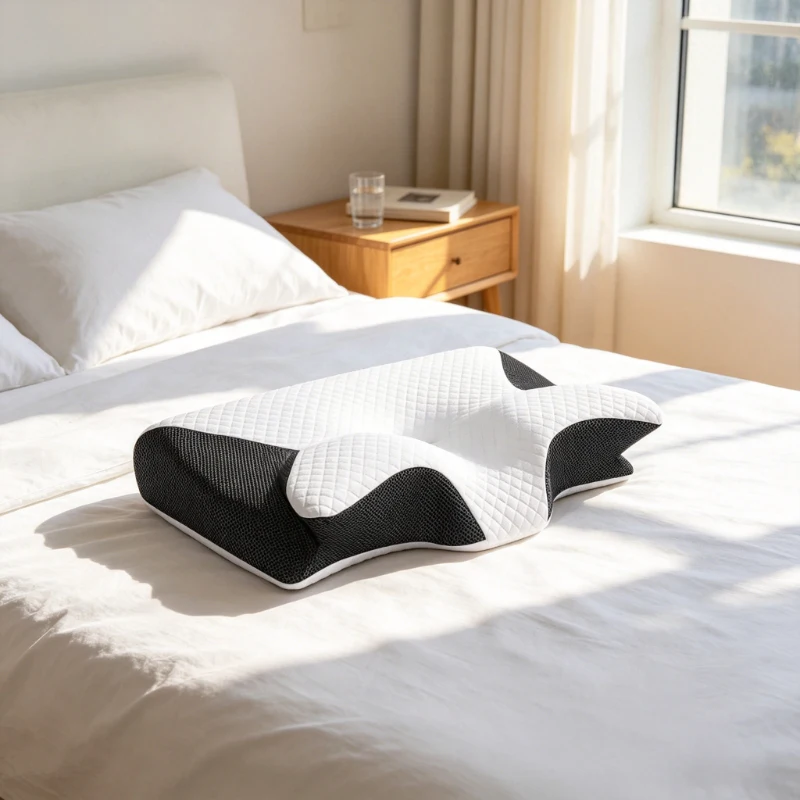 Travesseiro cervical ergonômico de espuma de memória 2 em 1 almofada de contorno ortopédico alívio da fadiga travesseiro de apoio de pescoço para descanso noturno em casa