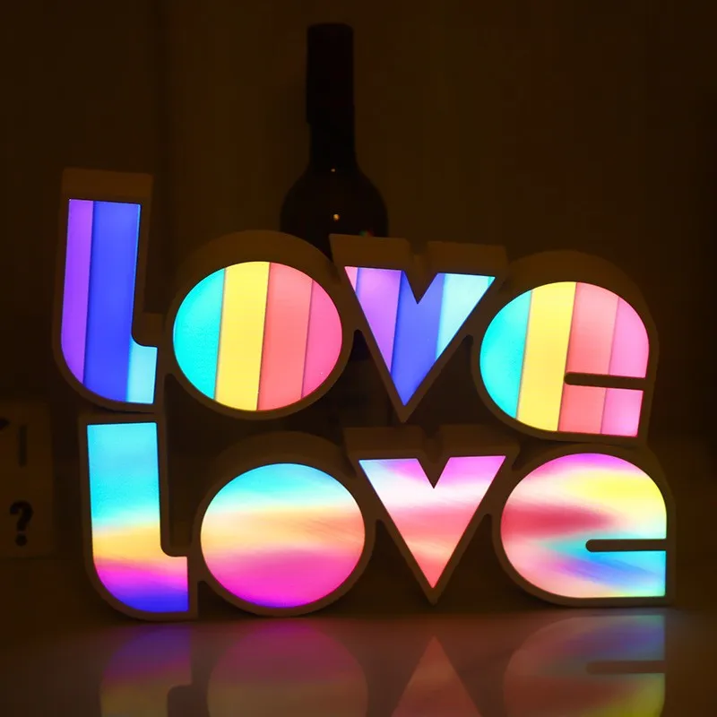 L O V E Letter Shape LED Lights Wedding Decoration romantic Valentine indoor Room Decoration Accessories Fairy Holiday Lighting