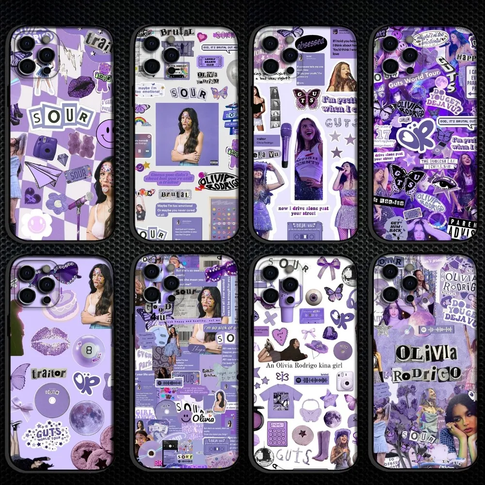 

Olivia rodrigo Phone Case For iPhone 16,15,14,13,12,11 Plus,Pro Max, Soft Silicone Black Cover