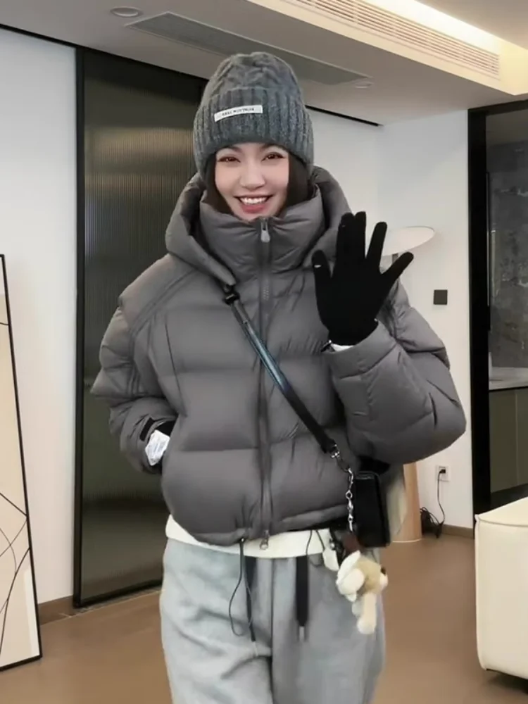 

Kendall Jenner Inspired Women's Short Thickened Warm White Duck down Jacket Korean Style Spring New Loose Fit Hooded Coat