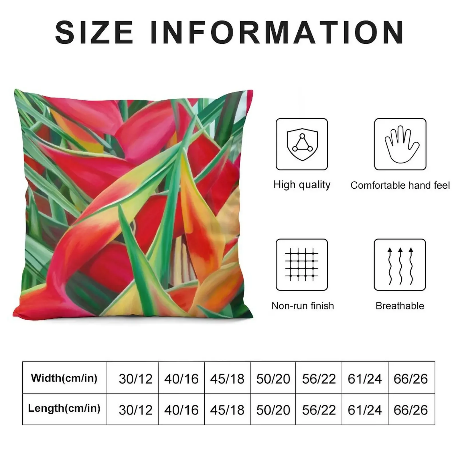 Insanely Lush Scarlet Tropical Throw Pillow Christmas Pillow Covers Decorative Cushion Decorative pillowcase pillow