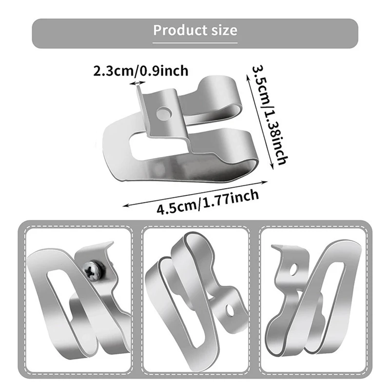 8 Piece Belt Clip For Ryobi Belt Hook With Screw Silver For Ryobi And Ridgid 18 Volt Tools 633586002, For Ryobi Makita Dewalt