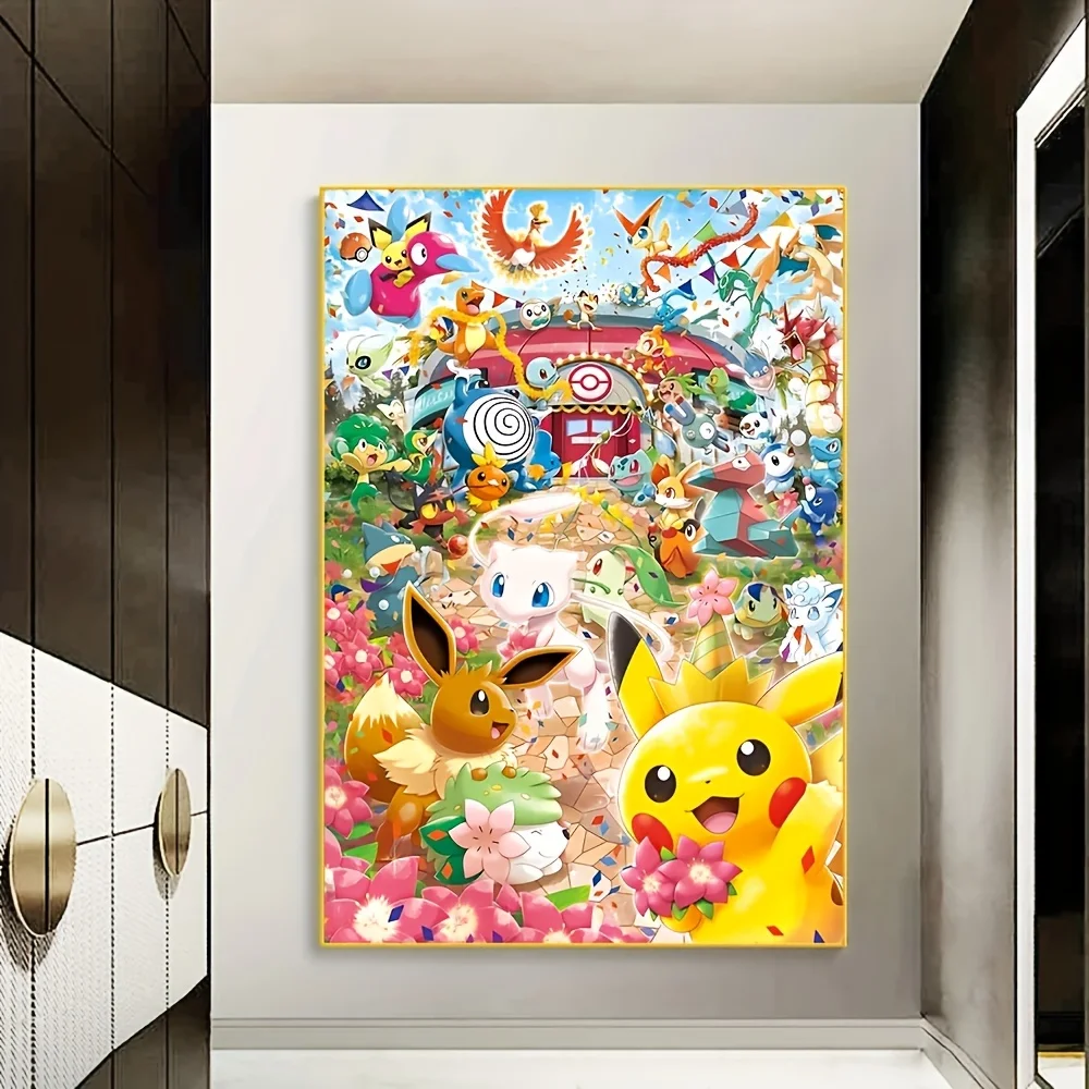 Kawaii Cartoon Anime Game Pokemon All Characters Pikachu Eevee Charizard Poster Wall Art Prints Canvas Painting Wall Home Decor