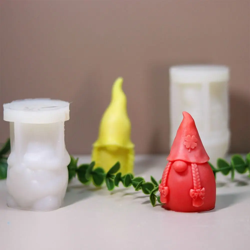 Белая рождественская форма для литья Санта-Клауса, 3D аксессуары ручной работы, безликая форма для гнома, гаджеты «сделай сам», праздничные принадлежности, форма для свечей с гномом