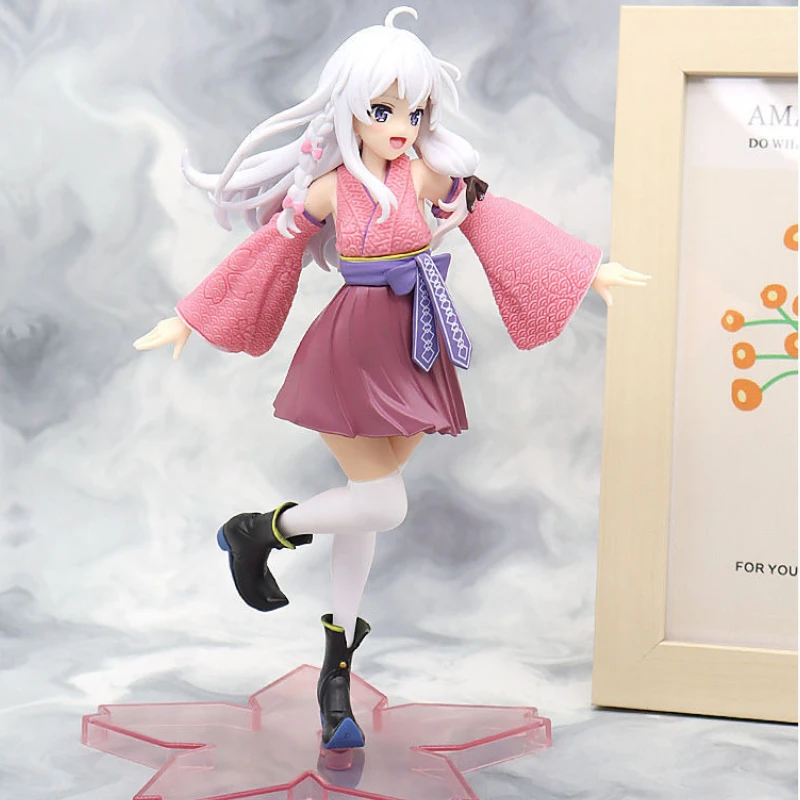 

Anime Figure PVC Model Witch Journey Elaina in Kimono Gray Witch Sakura Standing Pose