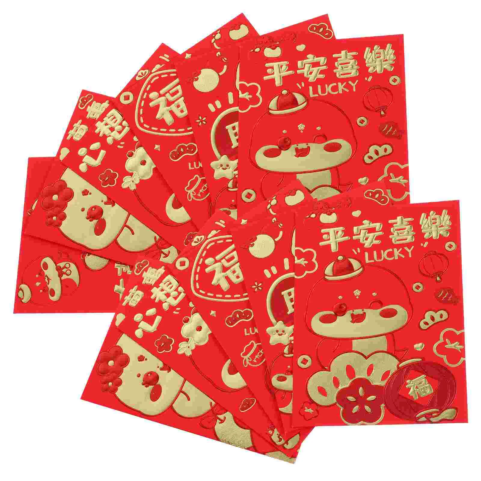 60 Pcs Lai See Red Envelope Bag Luck Money Bags Envelopes for Wedding Lucky 2025 Hong Bao Packets Chinese Snake Feng