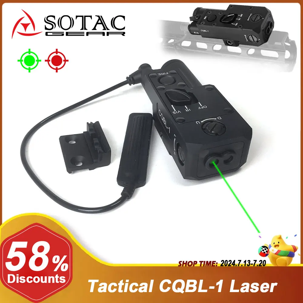 Metal CQBL-1 Visible Green Red Laser with IR Lasers Aiming Indicator Pointer with Remote Pressure Switch