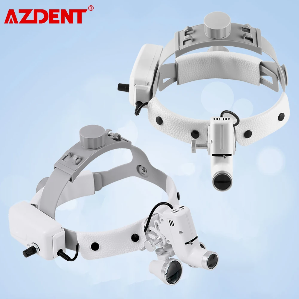 AZDENT 5W Dental LED Head Light Lamp for Binocular Loupes Magnifier Brightness Spot Size Adjustable Dentist Surgical Headlight