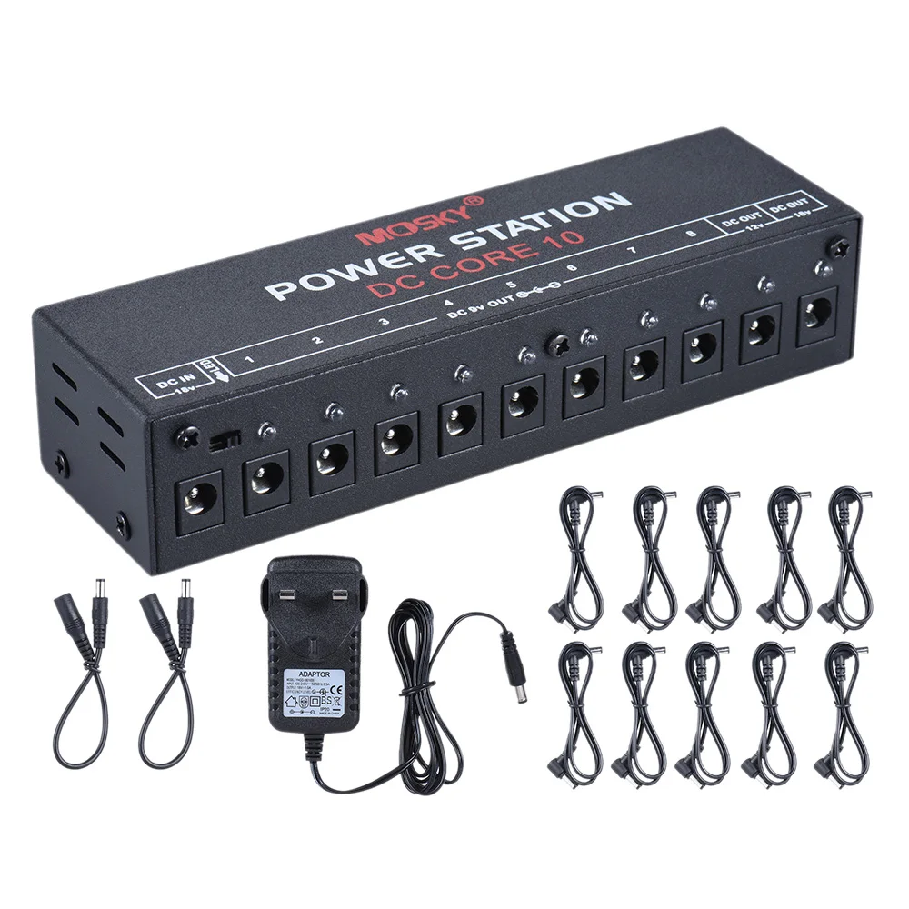 MOSKYAUDIO DC CORE 10 Guitar Effects Pedals Power Supply Powers Effects Processors For 9V 12V or 18V PEDAL for Guitar Pedal