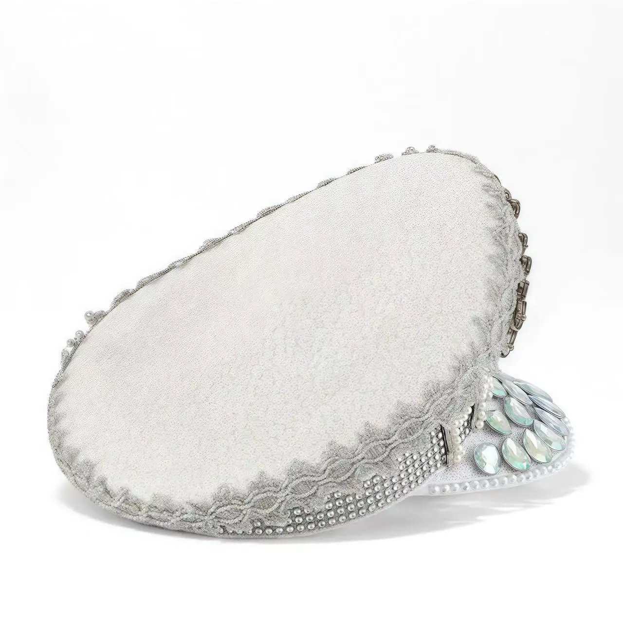 หมวกแฟนซีงานเทศกาลดนตรีหงหลวน หมวกกัปตันประดับเพชรสำหรับงานคาร์นิวัล ผู้หญิง คอสเพลย์ เครื่องประดับสำหรับผู้หญิง