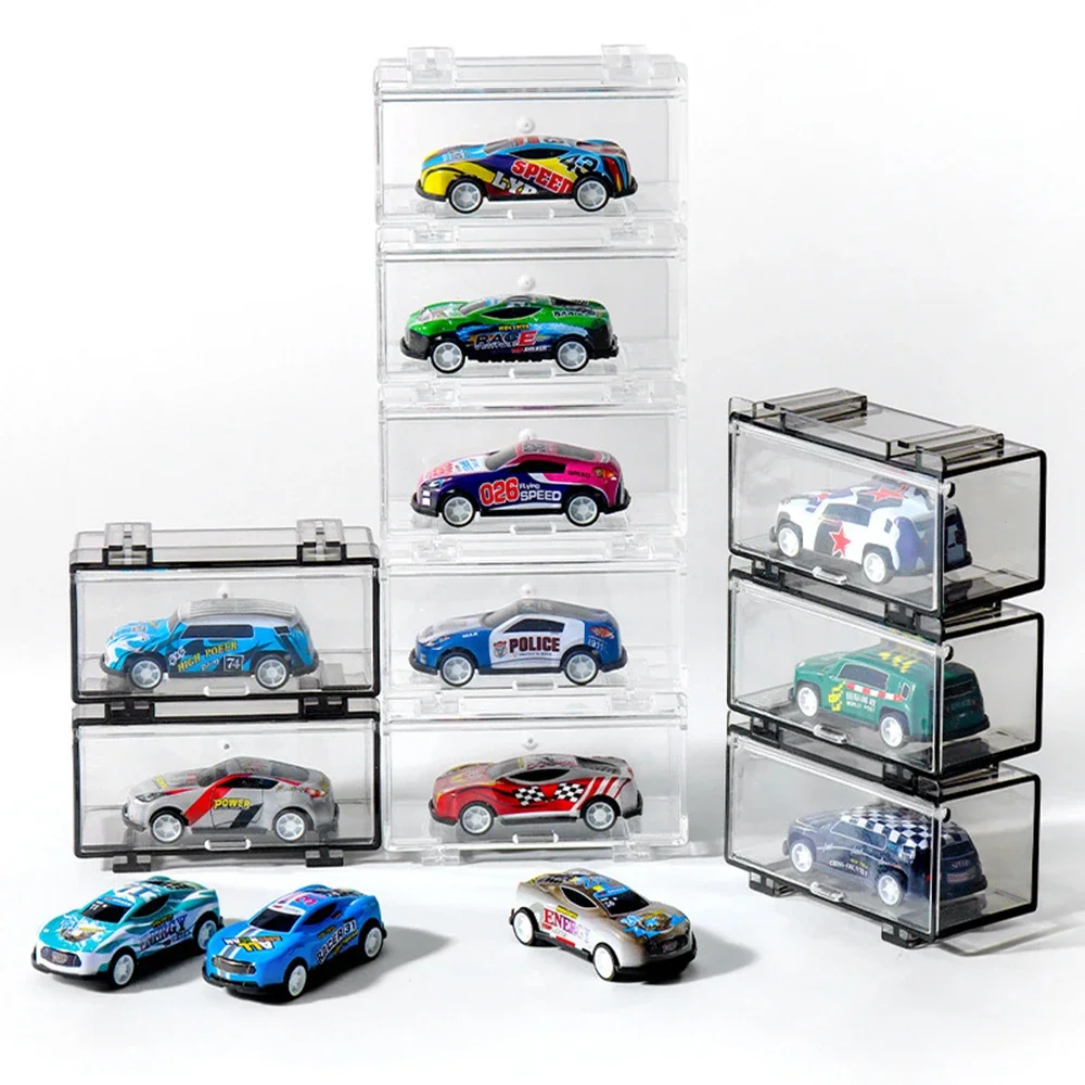 Creative Stackable Car Display Box 1:64 for Hot Wheel Car Model Toy Cabinet Rack Dustproof Transparent Acrylic Car Storage Boxes