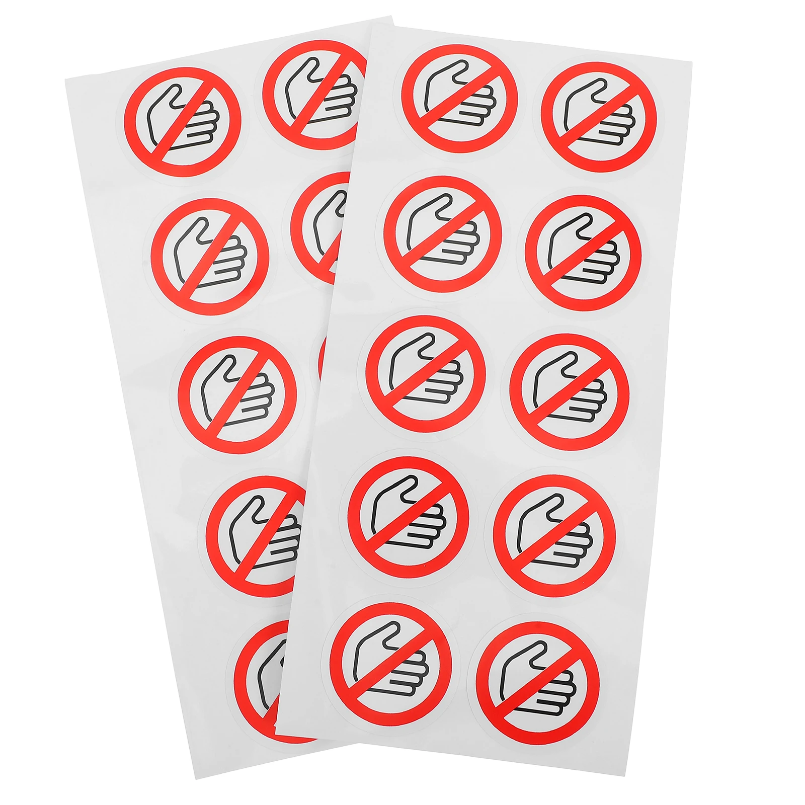20 Pcs Alert Logo Tag No Hands Sign Decal Applique Pvc Self-adhesive Do Not Use Sticker