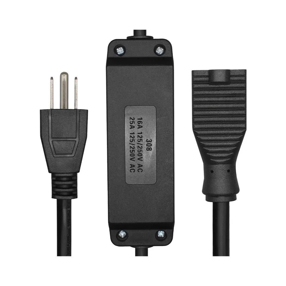 0.5M Black Power Extension Cord with Built-in Switch Compatible with For NEMA 5-15P to 5-15R 3-Conductor 14 AWG