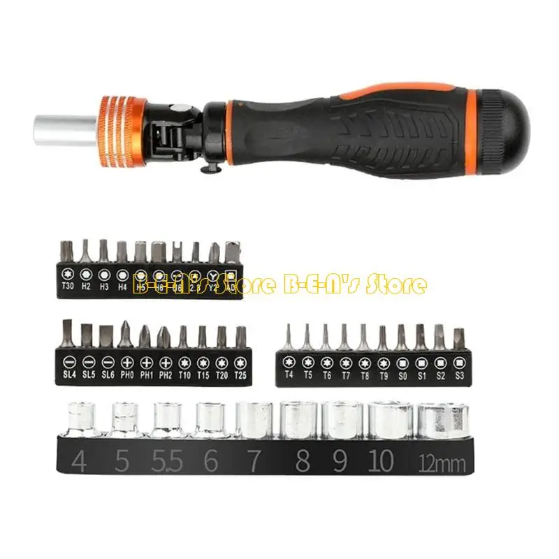 

Y1AD 40pcs Ergonomic Ratchet Screwdriver with Bits Screwdriver set