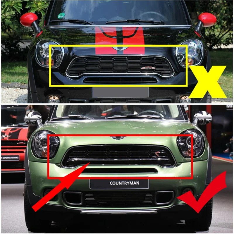 Car Front Grille Decoration Cover Case Radiator Grill Strip Trim Sticker For Mini Cooper Coopers JCW R60 Countryman Accessories