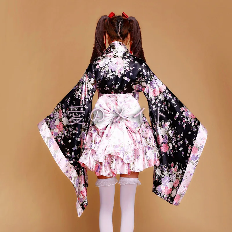 Senbonzakura Cosplay Kimono - Maid Style Dance Costume with Sakura Patterns, Stage Performance Ready - Image 5