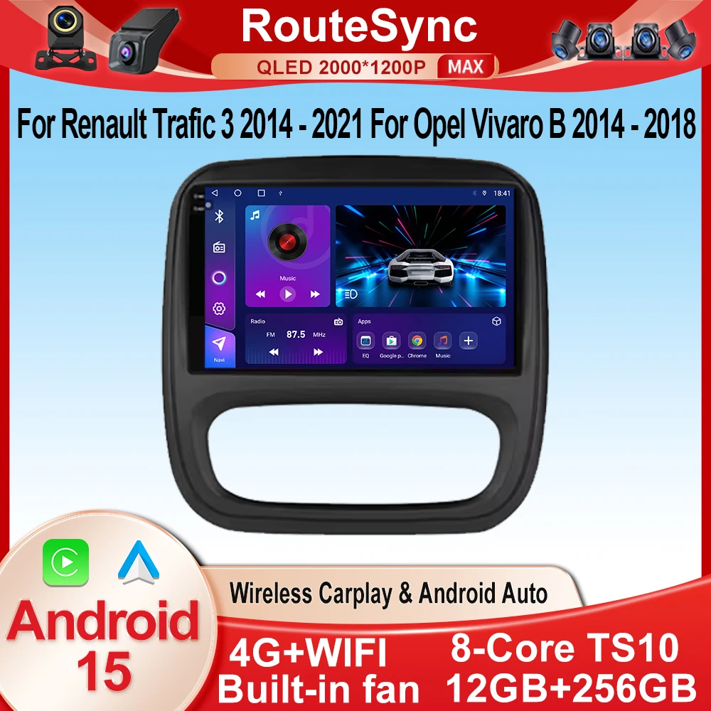 Rádio do carro para renault trafic 3 2014 - 2021 para opel vivaro b 2014 - 2018 carplay android auto estéreo multimídia 8core 4g não 2din