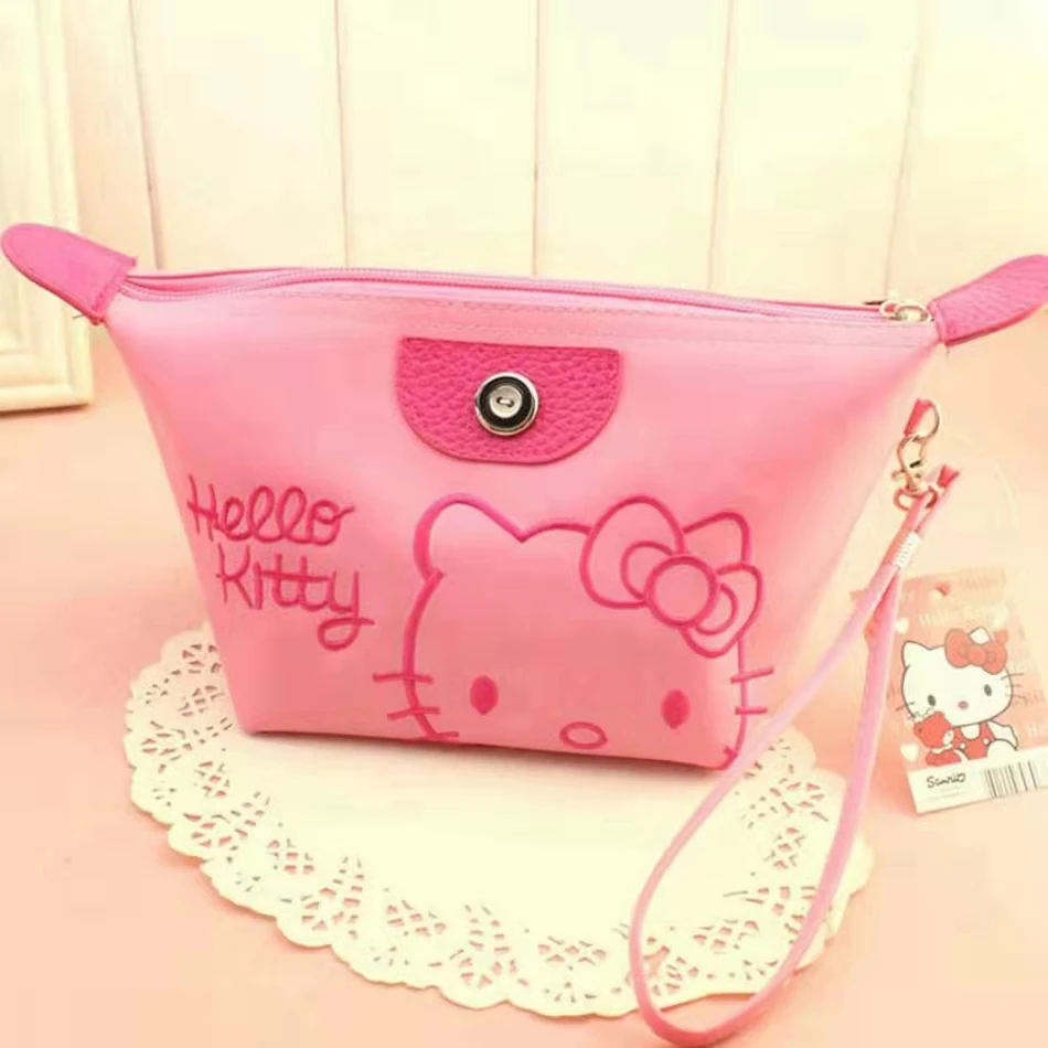 Hello Kitty Cosmetic Bag Small Portable Simple Cute Girl Large-capacity Travel Waterproof Skin Care Products Storage Bag