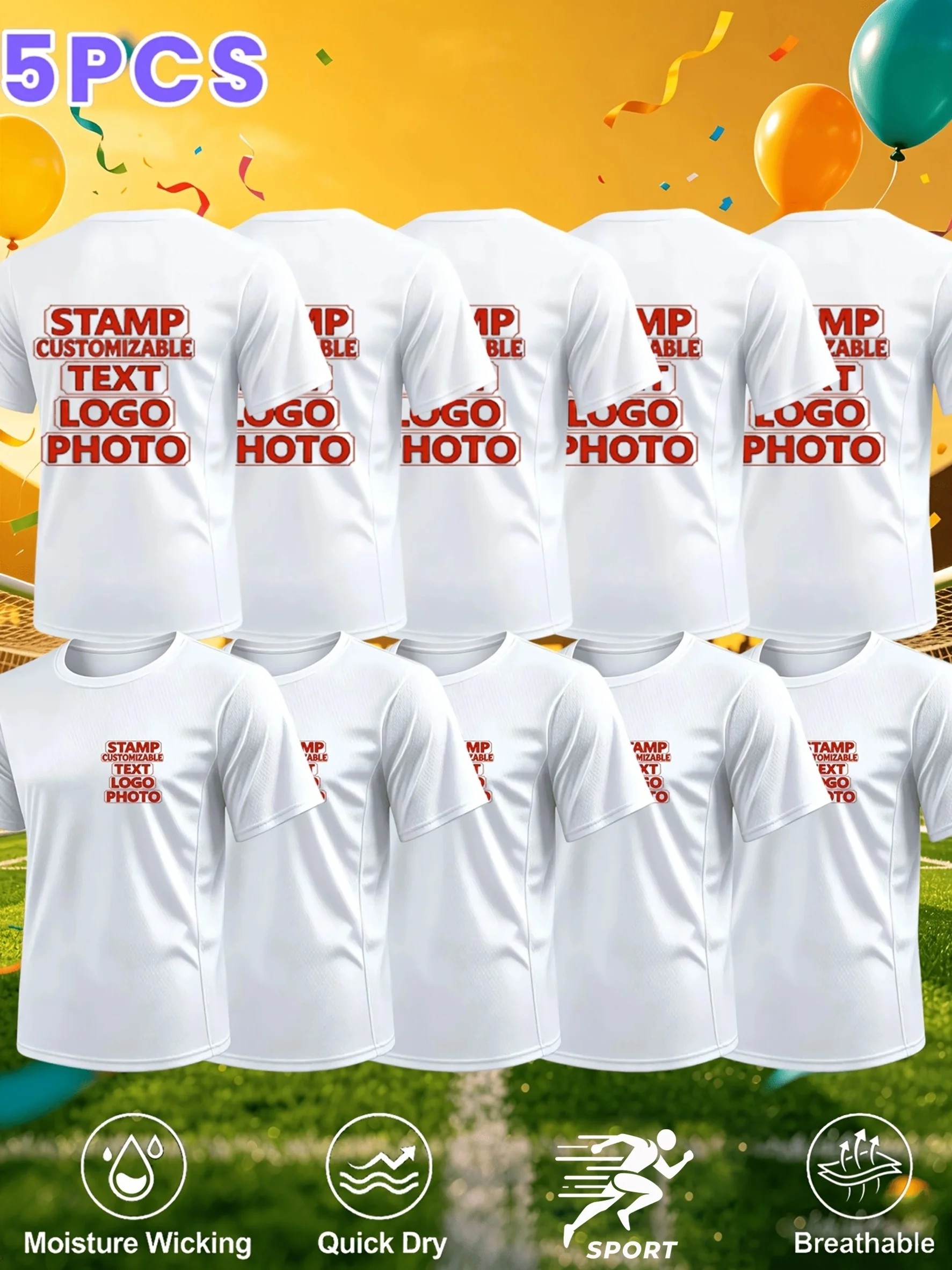 5-piece set - 2026 custom T-shirts - Quick-drying and breathable football training clothes - Men's and women's same style sports