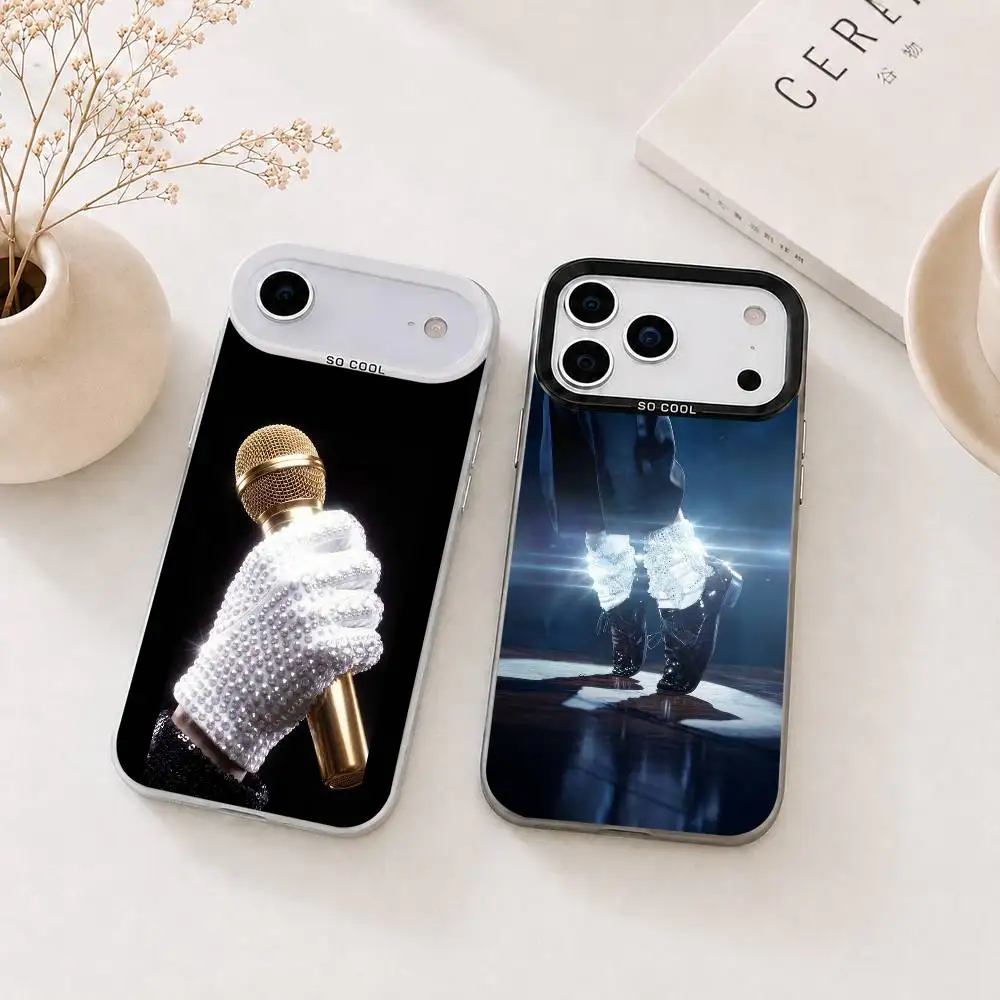 

Pop SInger Michael Jackson Gift Phone Case For iPhone 17,16,15,14,13,12,11 Plus,Pro Max,XS,Colored Silver Plated Inside Cover