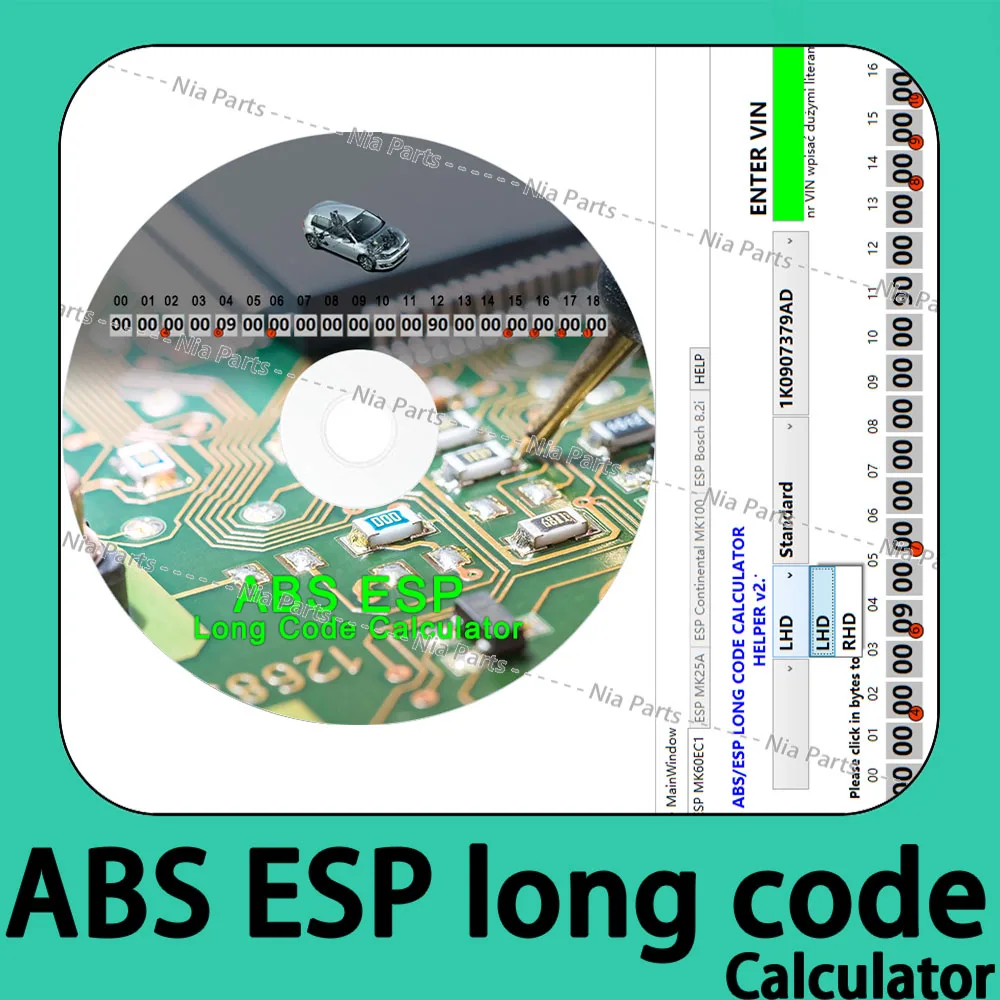 ABS ESP Long Code Calculator Code reader Diagnostic software scanner automotriz inspection tools Long Code Calculator ABS ESP