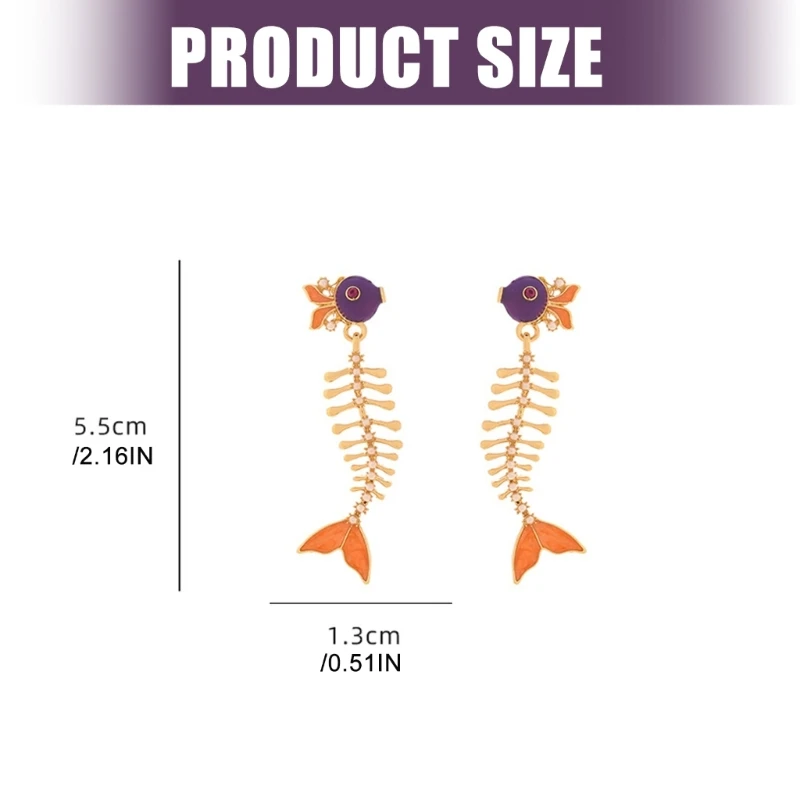Fashionable Drops Oil Fishbones Dangle Earrings With Alloy Ear Post E0BF