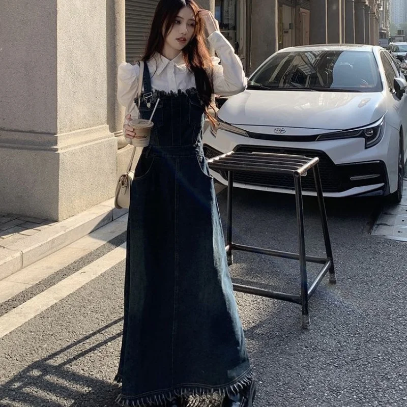 

Strap Dress Women, Autumn New Design, French Style, Niche, Waist-Cinching, Slimming, Unique Long Dress