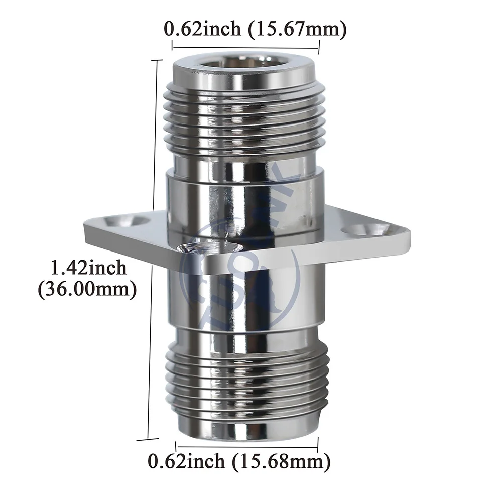 N Female Coax Adapter N Female to N Female 4 Hole Flange Panel Mount Coaxial Connector N Female Jack Coax Connector 2pcs