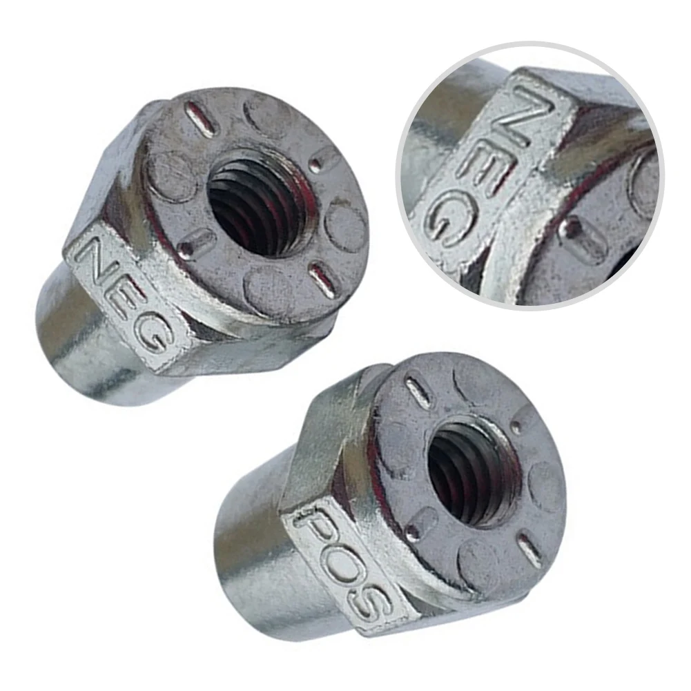 Zinc Alloy 3/8inch Female Thread Battery Adapters 1 Pair for Positive Negative Car Boat Truck Marine Terminals