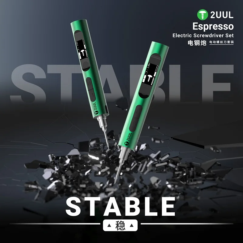 2UUL SD11 Compact Electric Screwdriver Kit Smart Torque Control for Precision Assembly Anti-Fatigue Ergonomic Design Lightweight